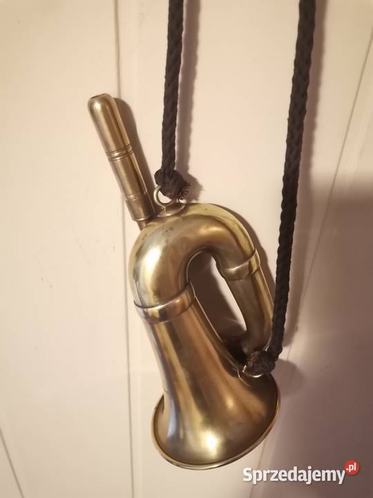 Stara mosiężna trąbka sygnalowa w stylu Art Deco blaszane Kraków