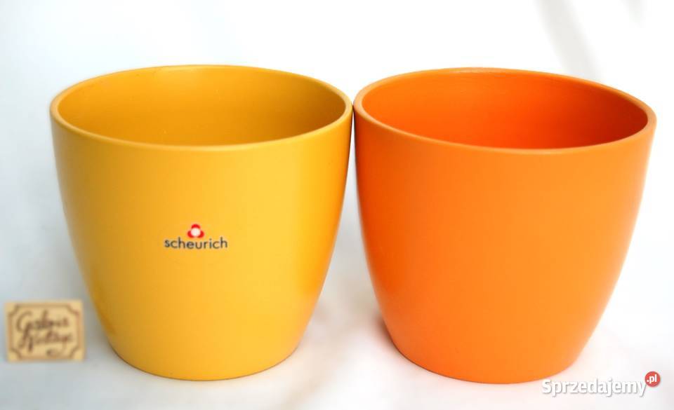 Scheurich osłonka na doniczkę ceramiczna żółta i Lublin