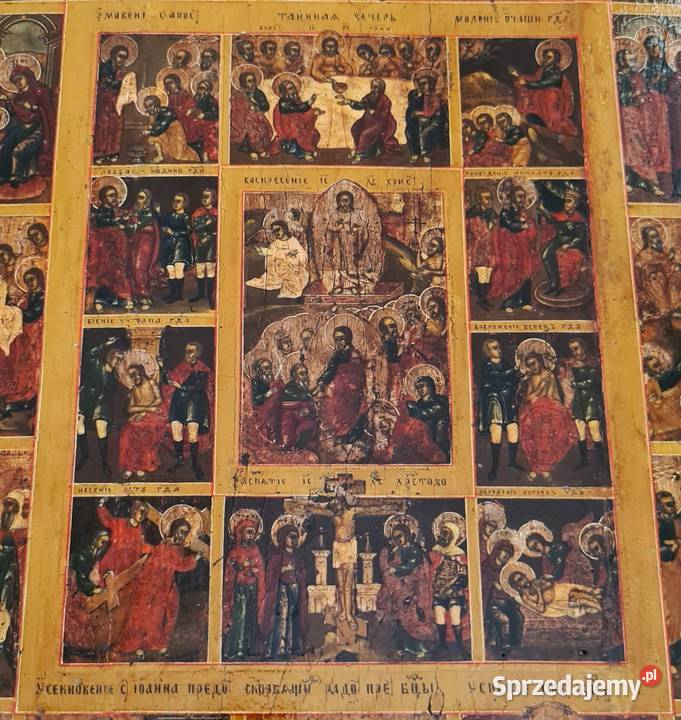 Ikona Prazdniki dodatkowe sceny XIX wiek 0345 Warszawa