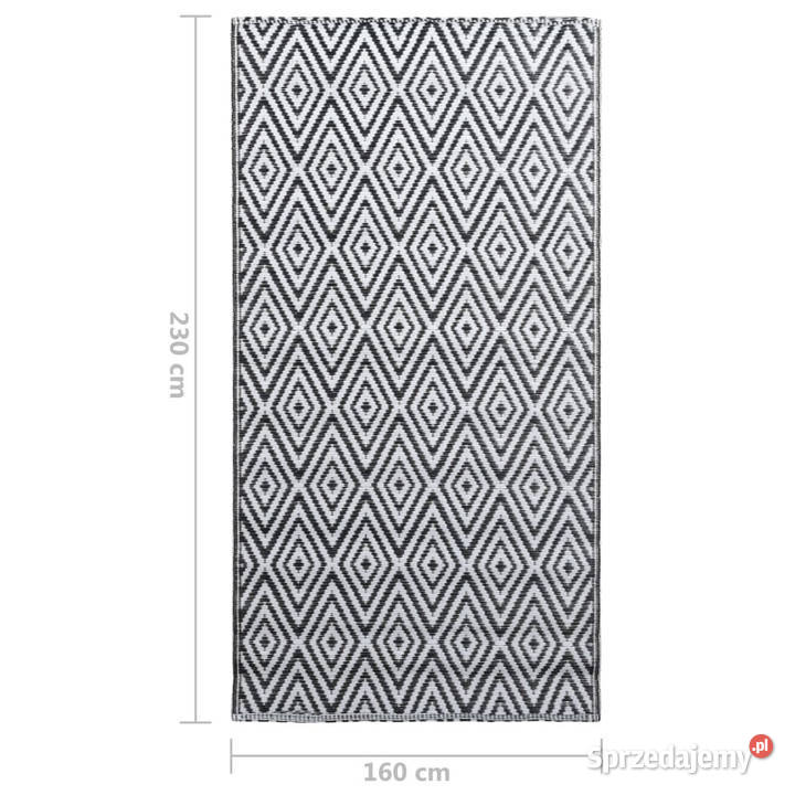 Dywan na zewnątrz białoczarny 160x230 PP Warszawa