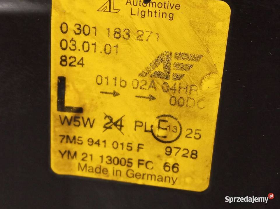 LAMPA PRZÓD LEWA XENON EU 0301183271 Ford Galaxy