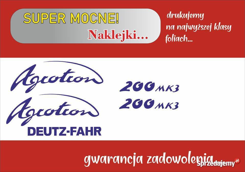 naklejki deutz agrotron mk200inne Jeżewo sprzedam