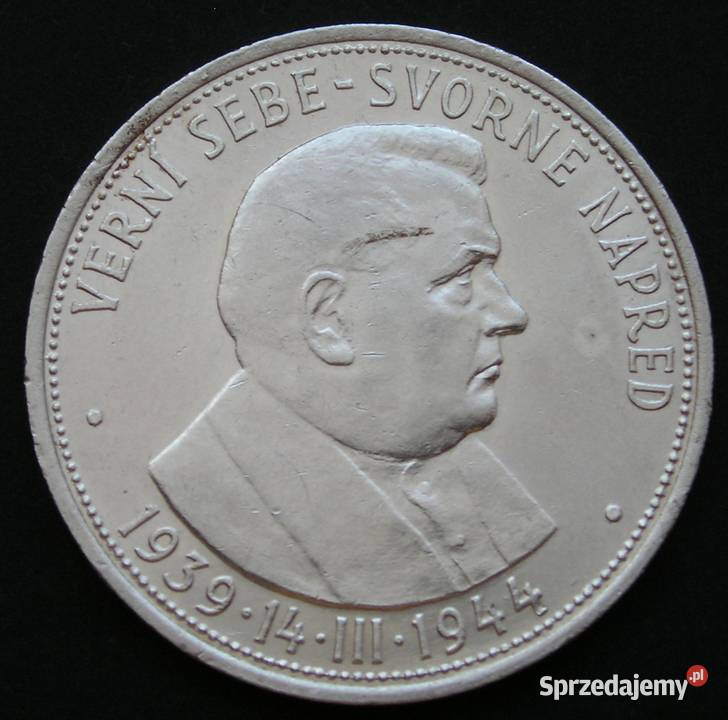 SŁOWACJA 50 KORON 1944 TISO SREBRO Numizmatyka