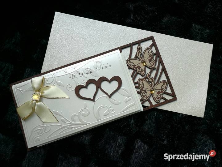 KARTKA ŚLUBNA ŚLUB KARTA DREWNO MOTYL WESELE mazowieckie