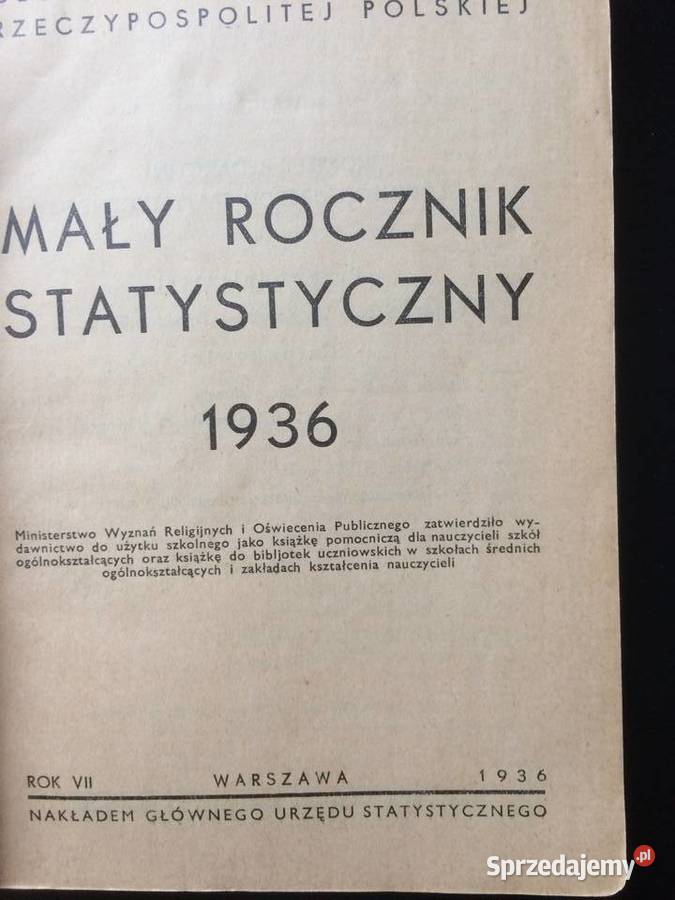 2744 Mały Rocznik Statystyczny 1936 zachodniopomorskie