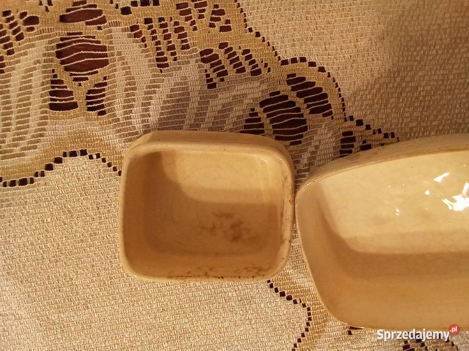 Mała maselnica pudełko porcelanowe z kwiatami mazowieckie Warszawa