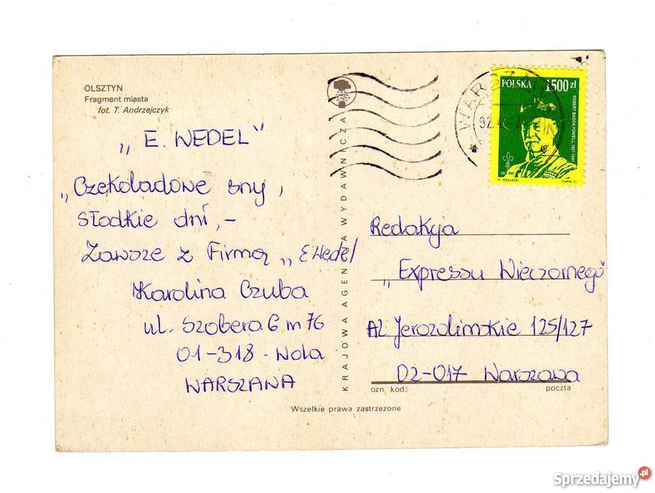 OLSZTYN FRAGMENT MIASTA POCZTÓWKA Krynki