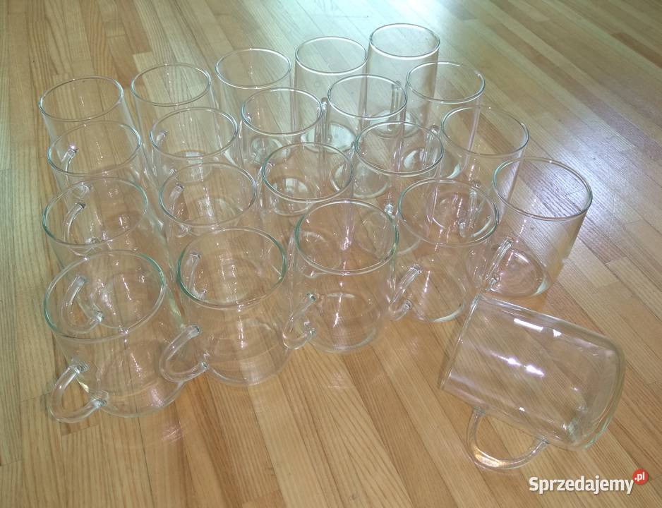 Nowe szklanki z uchem szklane kubki z uchwytem Warszawa