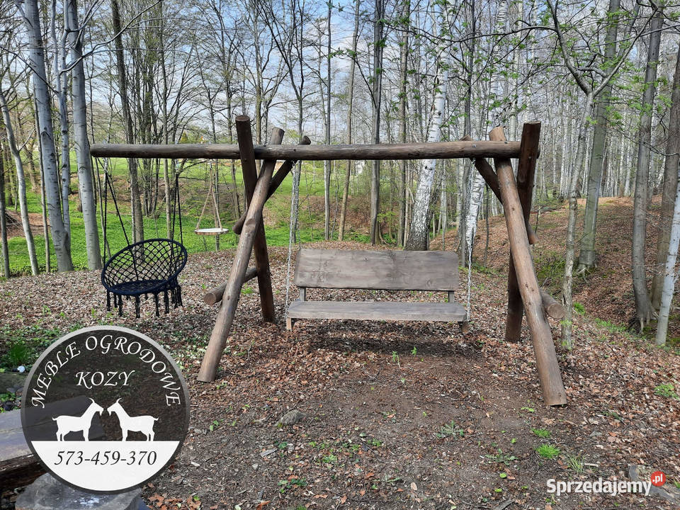 PROMOCJA Huśtawka drewniana z grubych bali plac małopolskie Wolbrom