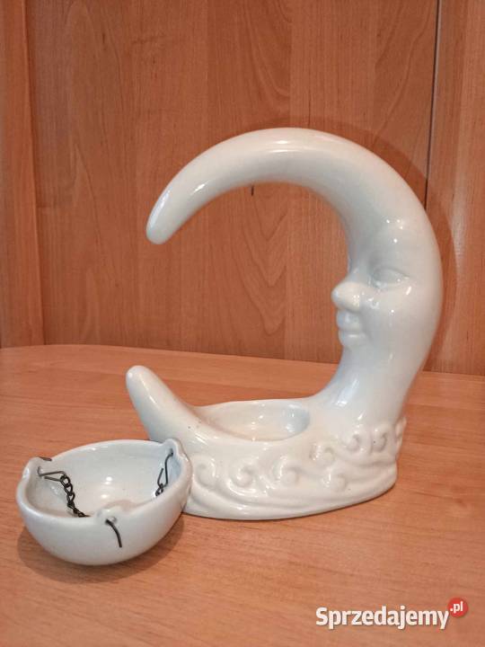 Unikatowy świecznik w kształcie księżyca Vintage śląskie Bytom