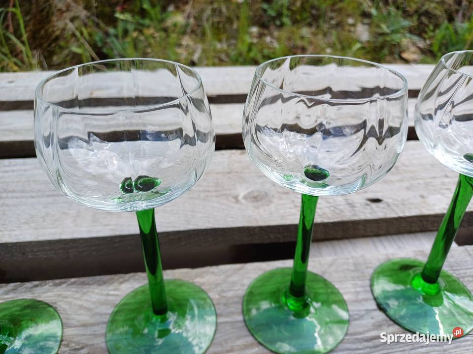Retro kieliszki z 6070 lat do wina i szampana Porcelana i szkło dolnośląskie Lubań