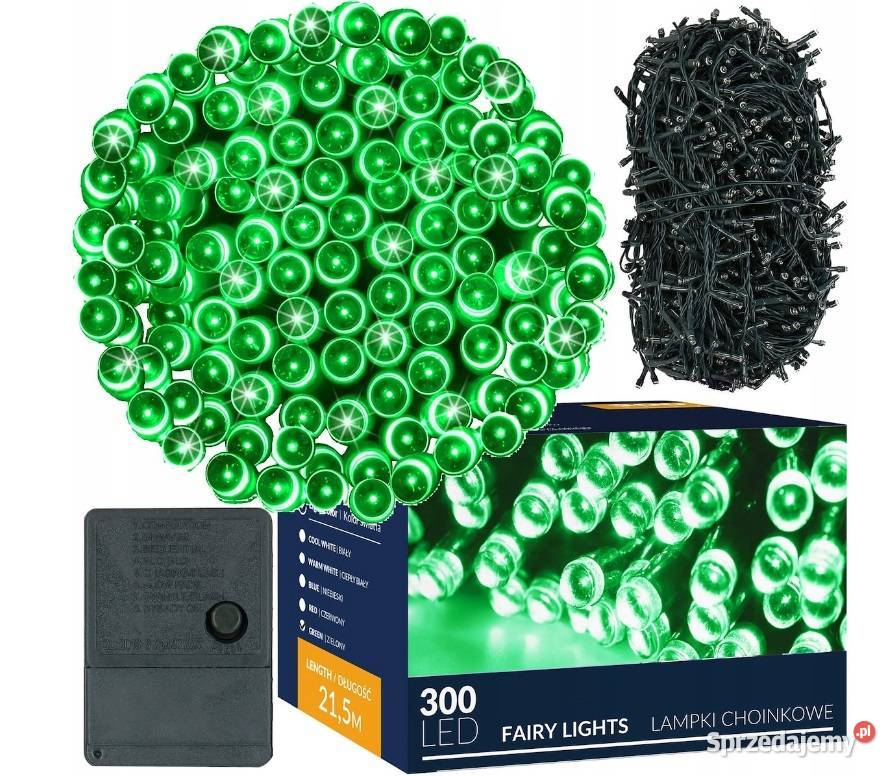 LAMPKI 300LED NA CHOINKĘ ZEWWEW ZIELONE 215M zielony Warszawa