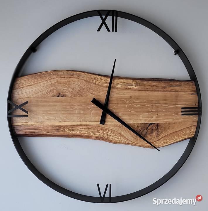 Dębowy zegar 60 ścienny Loft Industrial Zegary Tarnowskie Góry sprzedam