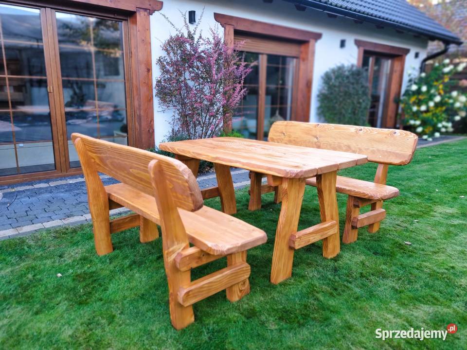 masywne drewniane meble OGRODOWE zestawy Chrząstowice