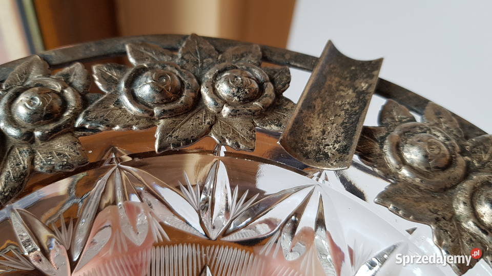 Kryształowa platerowana popielniczka popielnica śląskie Dąbrowa Górnicza