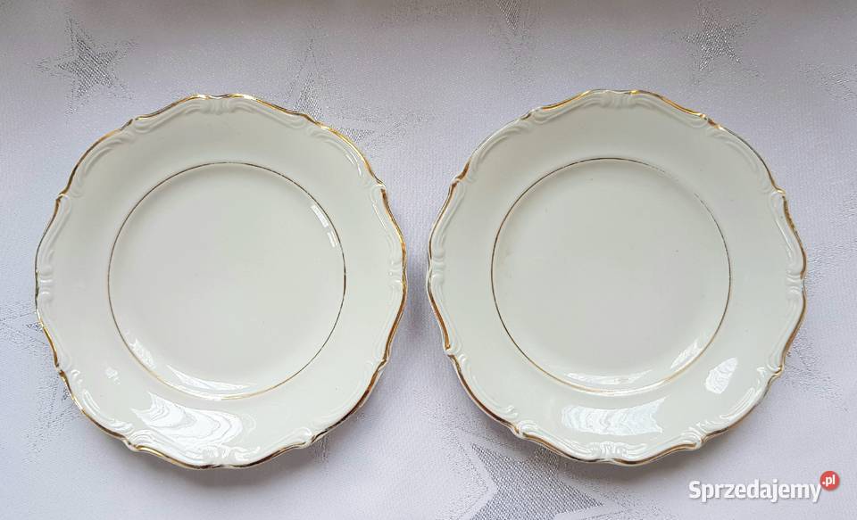 Porcelana Wałbrzych talerzyki deserowe PRL Ruda Śląska