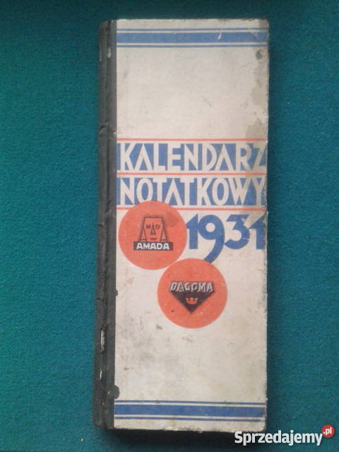 KALENDARZ NOTATKOWY z 1931 roku bez zapisów Leszno