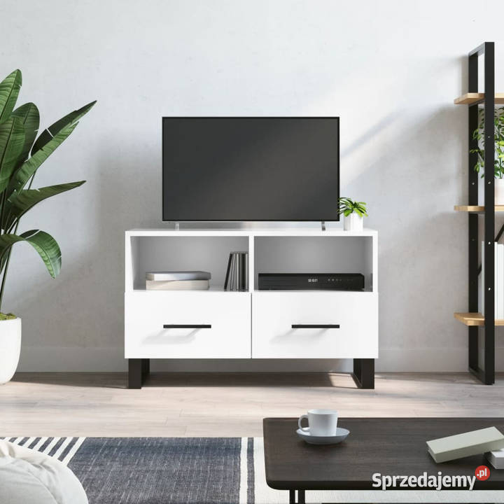 Szafka pod TV biała wysoki połysk 80x36x50 Warszawa
