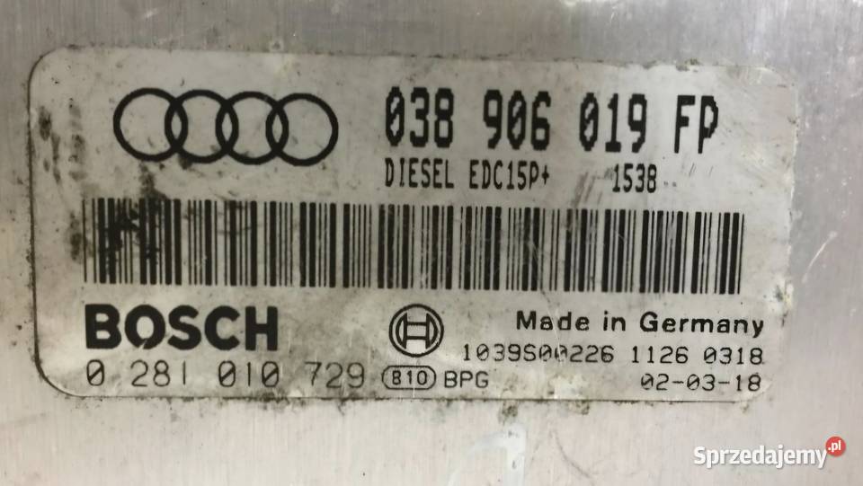 KOMPUTER STEROWNIK SILNIKA AUDI A4 B6 19 TDI AWX Działoszyce