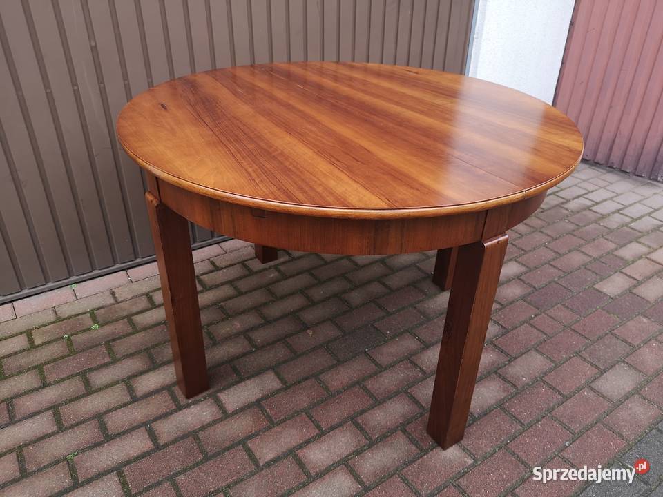 Stół Okrągły Orzech Zgrabny 110 Antyk Stary Swarzędz