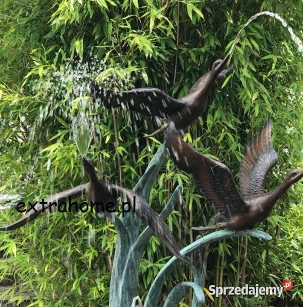 Fontanna z brązu 4 Odlotowe Kaczki H160