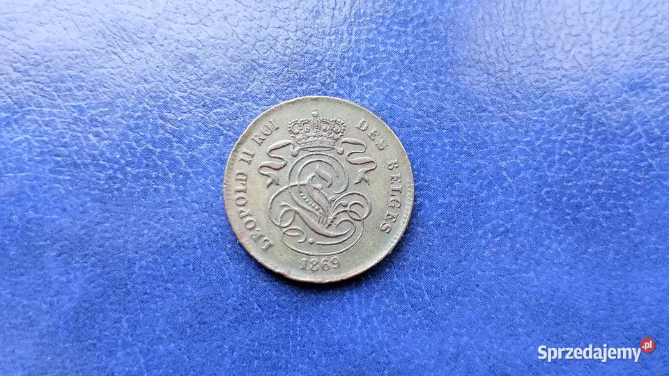Stare monety 2 cent 1869 Belgia Lesko