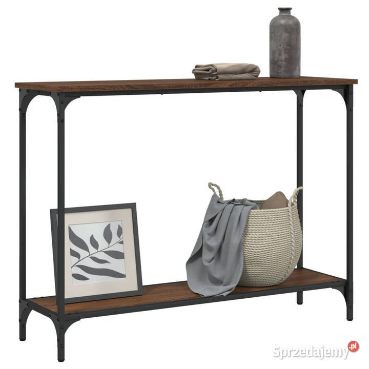 Stolik konsolowy brązowy dąb 101x305x75 WM837706 Stoły Warszawa