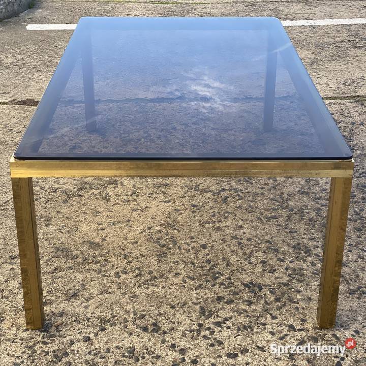 Złoty mosiężny stolik kawowy ława z dymionym Gryfice