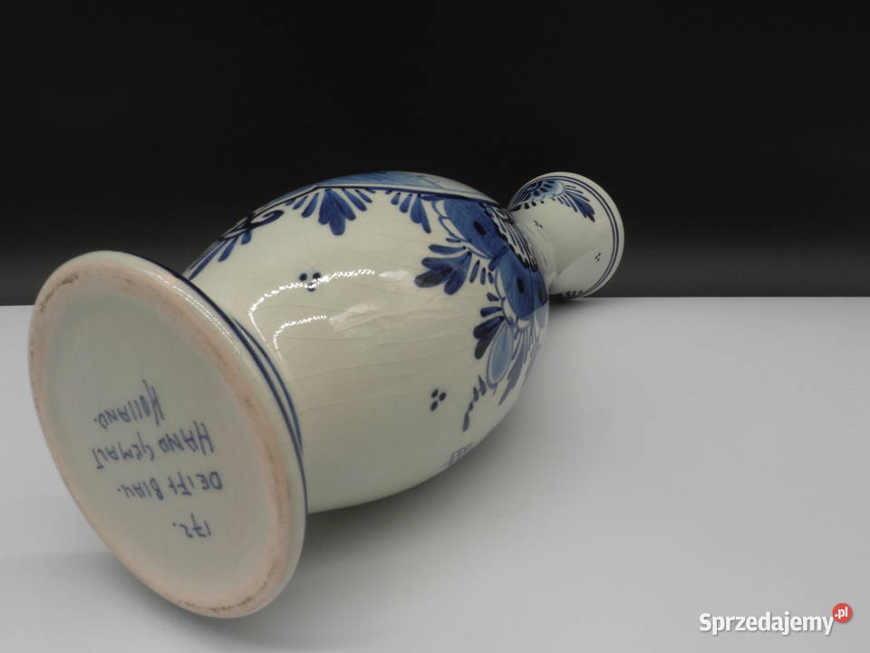 Ręcznie malowany wazon Delft Blue Holandia wielkopolskie Raszków