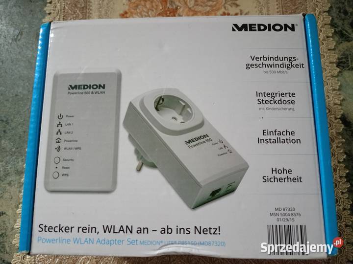 Zestaw adapterów Powerline WLAN MEDION LIFE Drawski Młyn