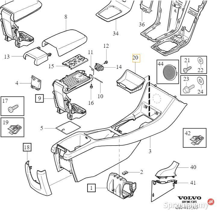 VOLVO V40 V40CC box wykladzina schowka tunelu Bielany Wrocławskie