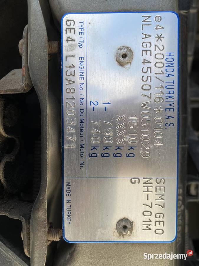 Honda City 14 salon 83 000 przebieg 83000km City Luboń