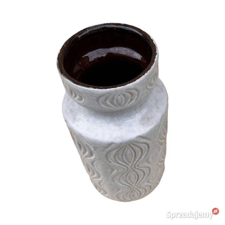 Ceramiczny wazon Scheurich Keramik Niemcy lata biały