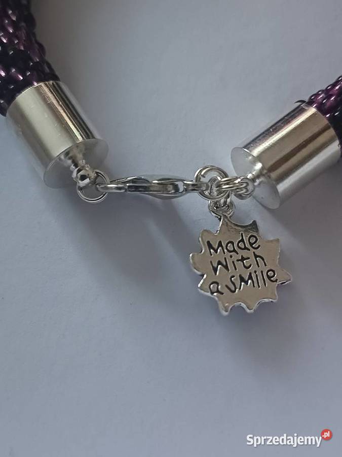 Bransoletka czarnofioletowa handmade mazowieckie