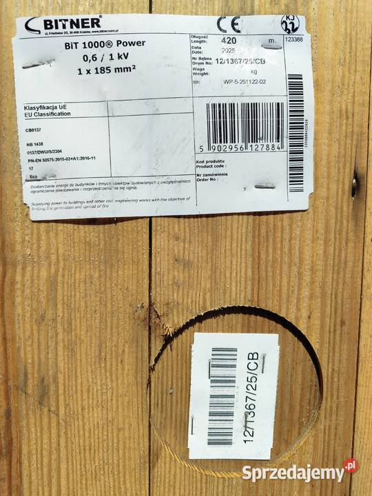 Kabel BiT 1000 Power 1x185 061kV 420m i 159m łódzkie Łódź sprzedam