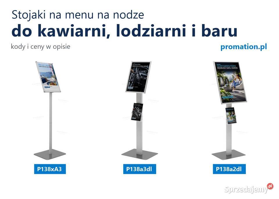 Tanie stojaki na menu A4 A3 i A2 na nodze
