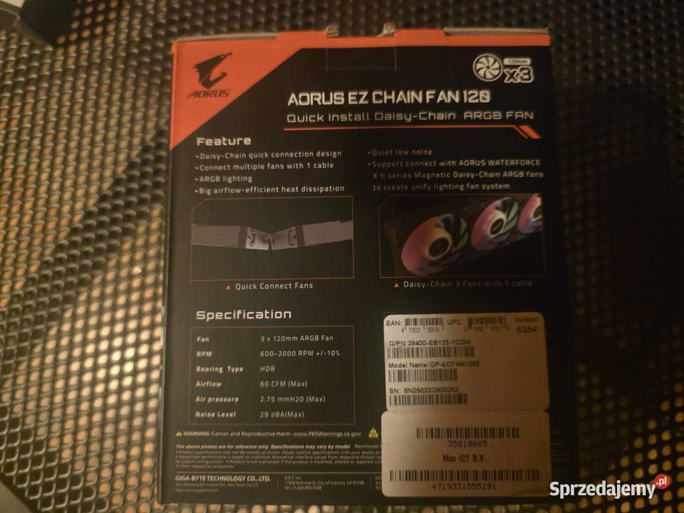 Wentylatory Lian Li Aorus Xilence