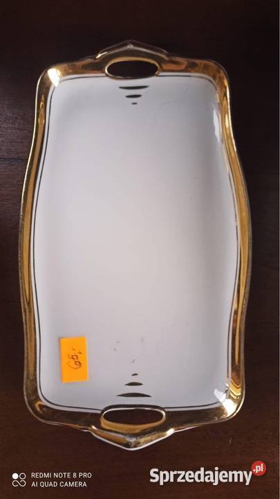 Patera biała porcelana Złocona Gdańsk
