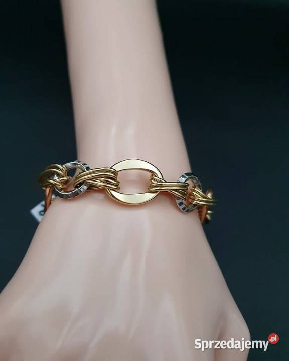 OKAZAŁA ZŁOTA BRANSOLETKA TRZY KOLORY ZŁOTA zachodniopomorskie Kołobrzeg