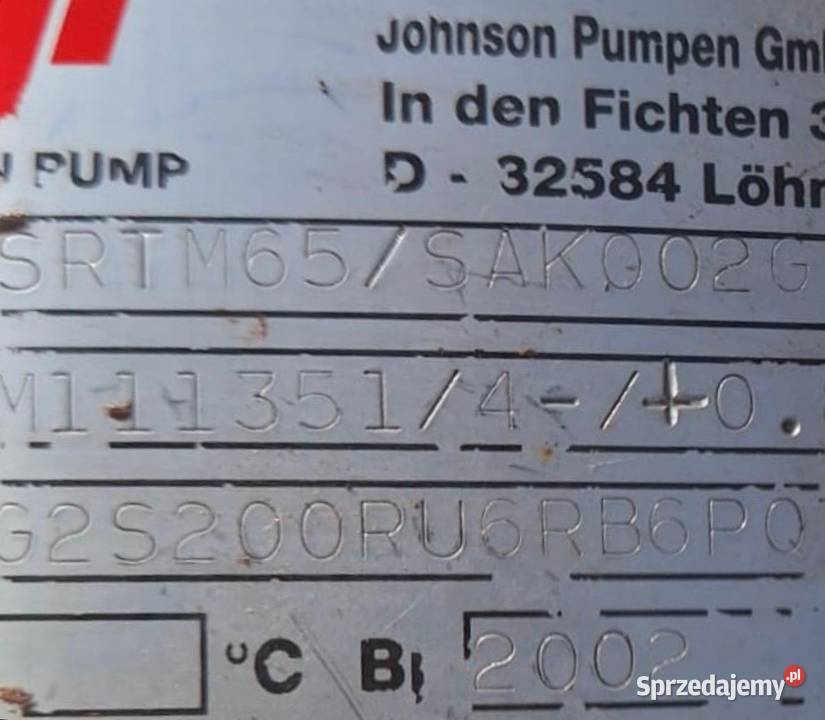 Pompa Johnson Pump SRTM65 krzywkowa zębata
