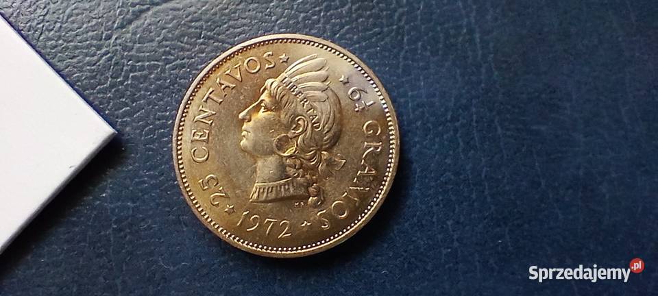 Stare monety 25 cent 1972 Dominikana Numizmatyka Lesko