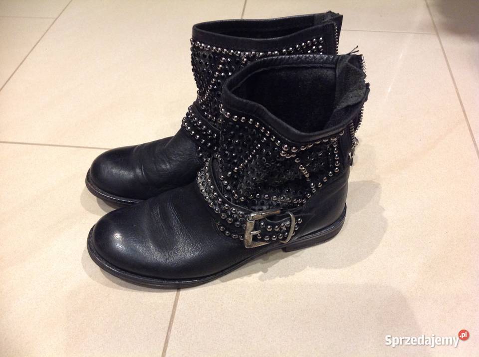 Wokery Damskie Skórzane 36 Czarne Nowa Sól