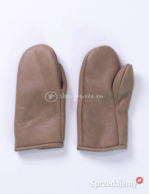 Klasyczne kawowe skórzane rękawiczki Szaflary
