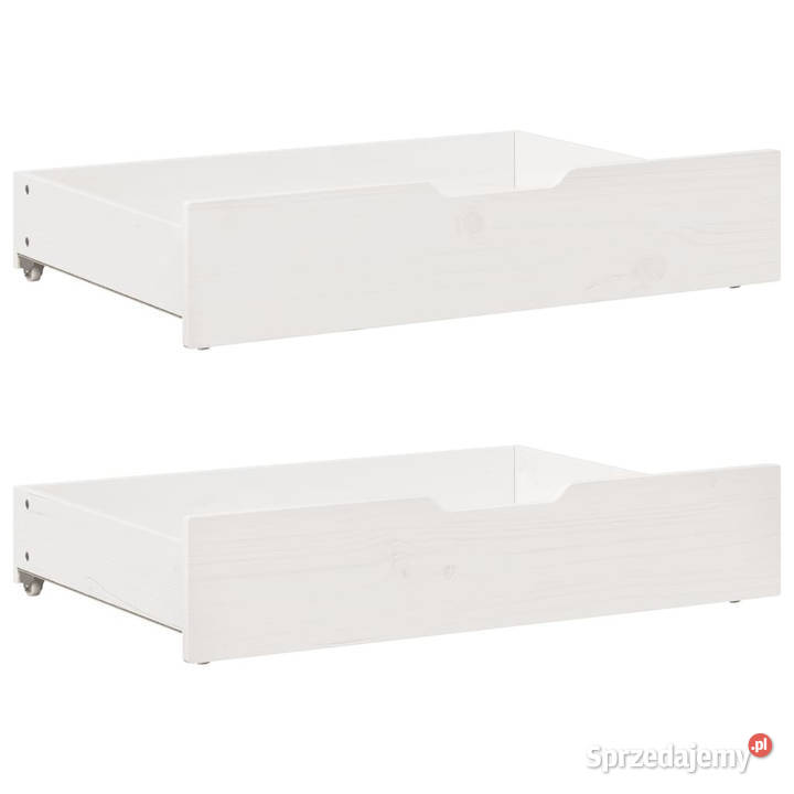 Sofa rozsuwana z szufladami bez materaca białe