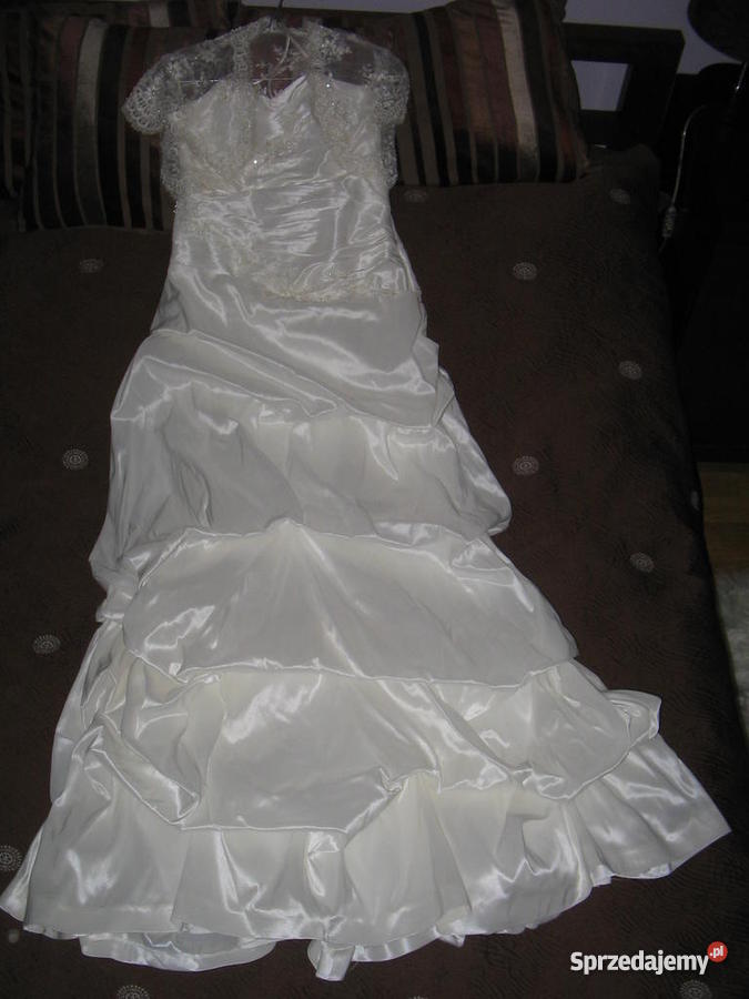 SUKNIA ŚLUBNA TAFTA INTELIGENTNA BOLERKO 38 M mazowieckie Warszawa