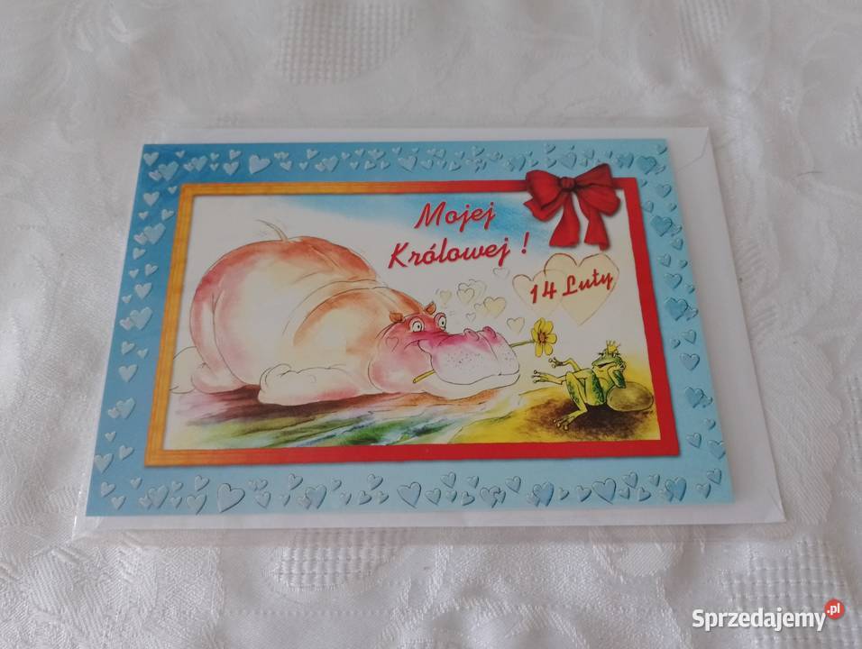 Kartka walentynkowa na WALENTYNKI składana z Walentynki