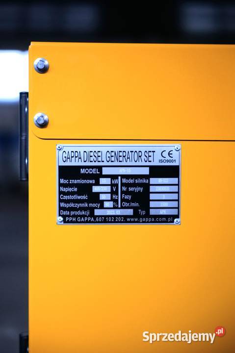 Agregat GAPPA model GF2 GF3 15KW 19kVA Pierzchnica