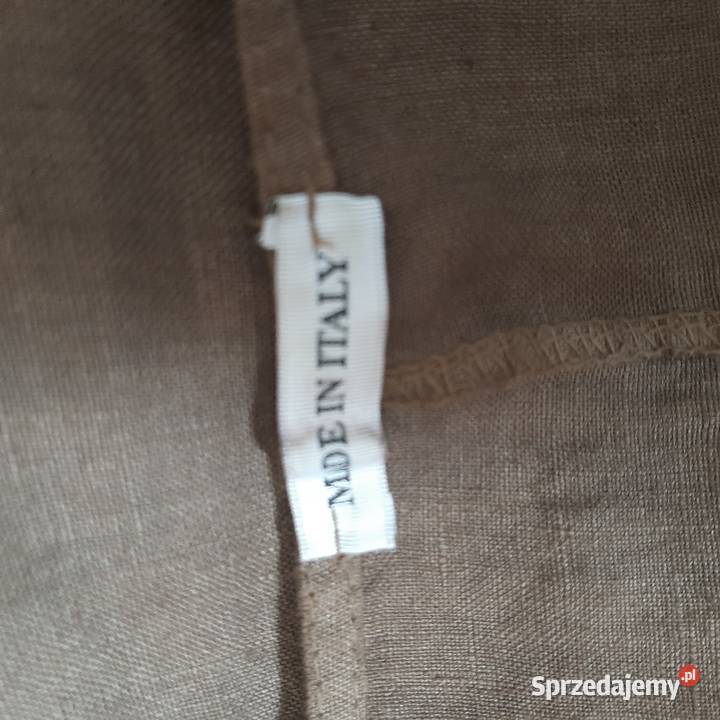 Sukienka lniana długa brązowy/beżowy Chorzów