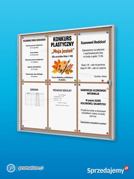 Tablica ogłoszeniowa korkowa 6A4 do szkoły