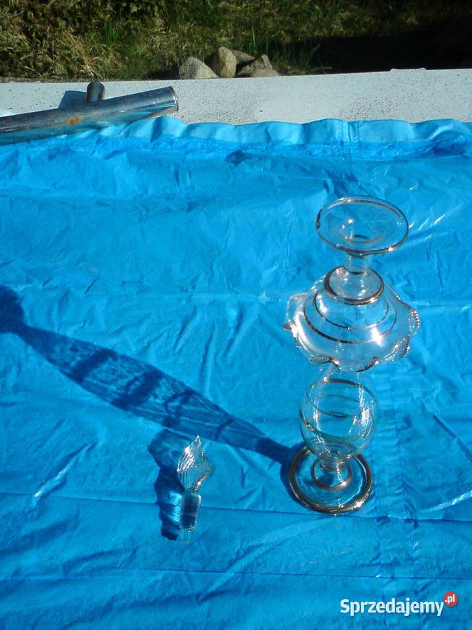 Stary szklany flakon na perfumy unikatowy Aleksandrów Łódzki